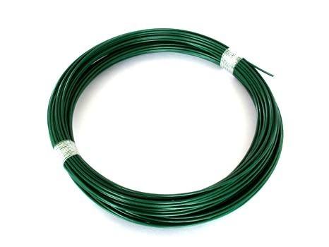 Napínací drát poplastovaný (Zn + PVC) - zelený, délka 52 m