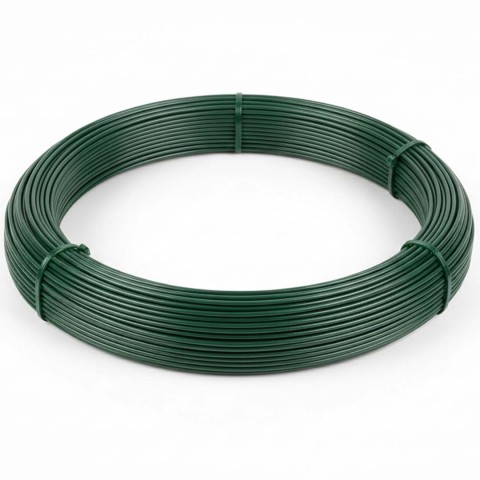 Drát napínací poplastovaný 52 m v zelené barvě RAL 6005