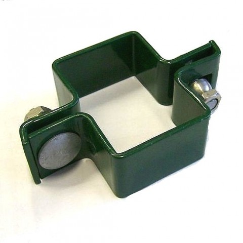 Objímka průběžná pro sloupek bez děr 40×60 mm poplastovaná v barvě zelené