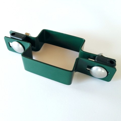 Objímka průběžná zelená pro sloupek bez děr 60×60 mm poplastovaná