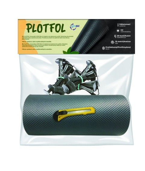 Folie PLOTFOL proti prorůstání plevele balení 10 m včetně 20 ks hřebů